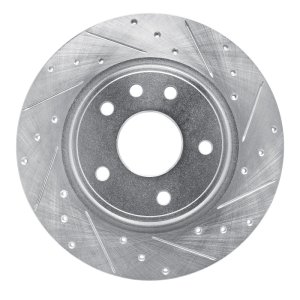 Chrysler Voyager Brake Rotor (1) - Rear Right - R1 Concepts - Drilled & Slotted - Silver - `17-`25